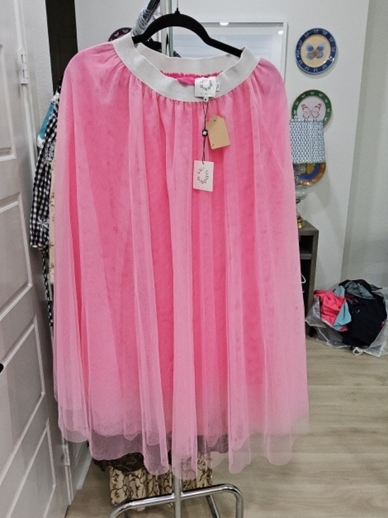 Lili Sidonio Dresses & Skirts - Women's Pink Layered Tulle Skirt with Elastic Waistband